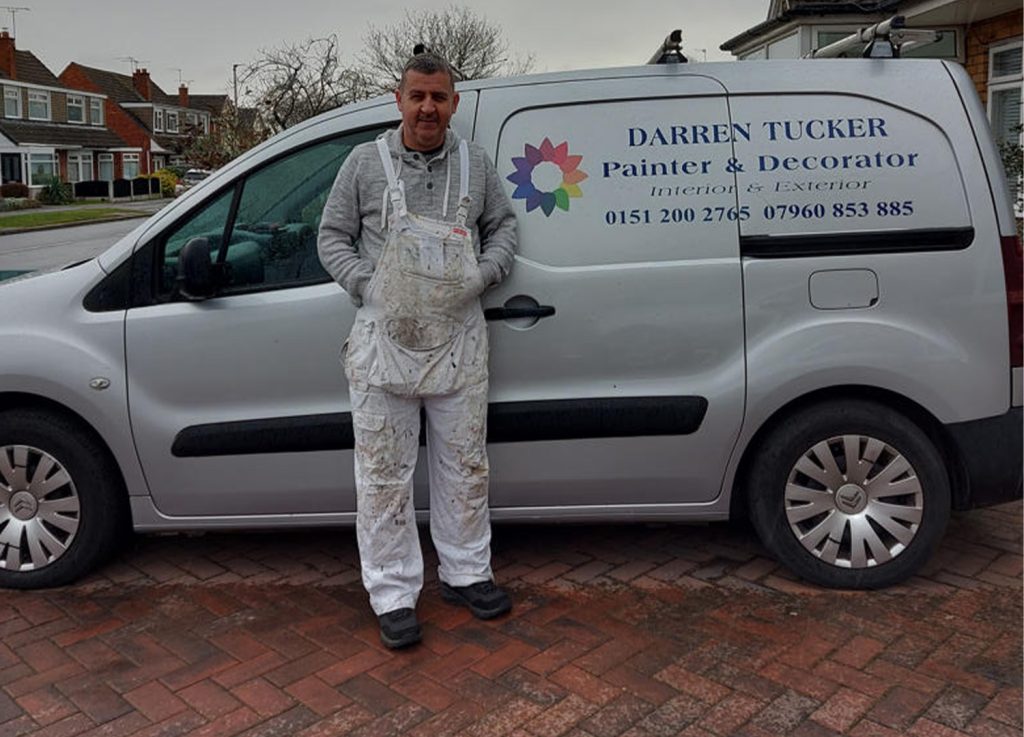 Darren Tucker painter and decorator in front of van