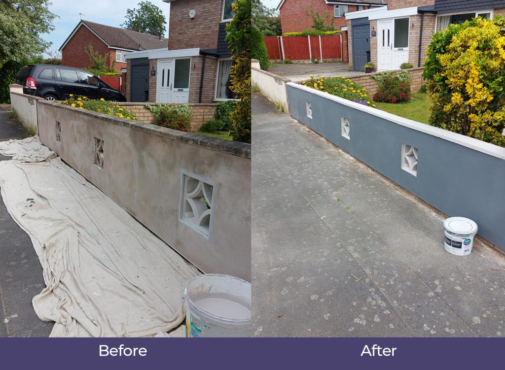 low wall before and after